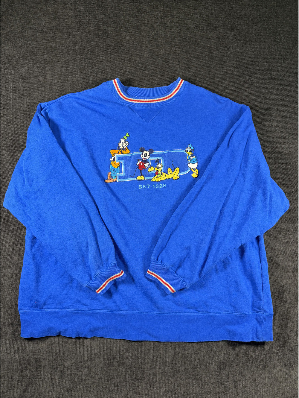 Disney Store Mickey and Friends Embroidered Clue Crewneck Sweatshirts, XL